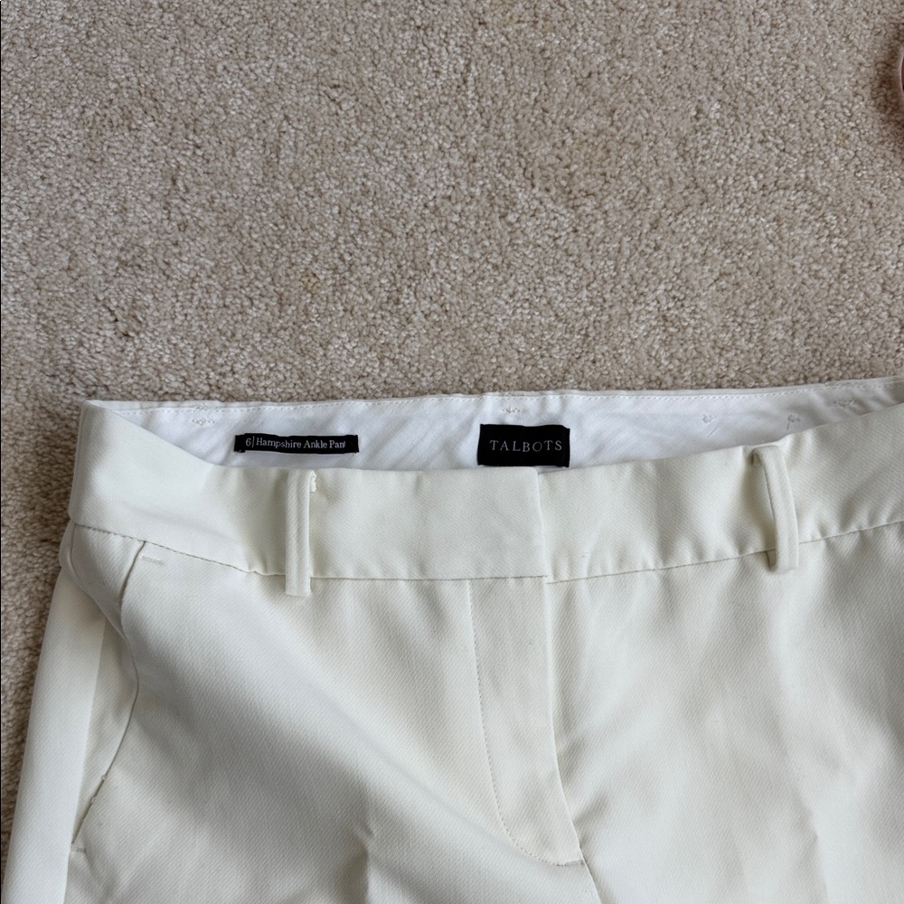 Talbots HAMPSHIRE ANKLE PANTS Off-White